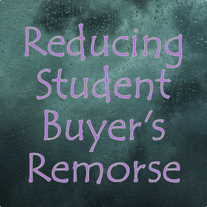 Rainy sky - with text student buyer remorse