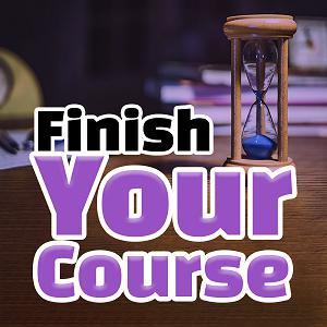 Finish Your Course Image With Hourglass