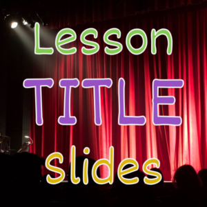 Using Title Slides for Online Course Lessons