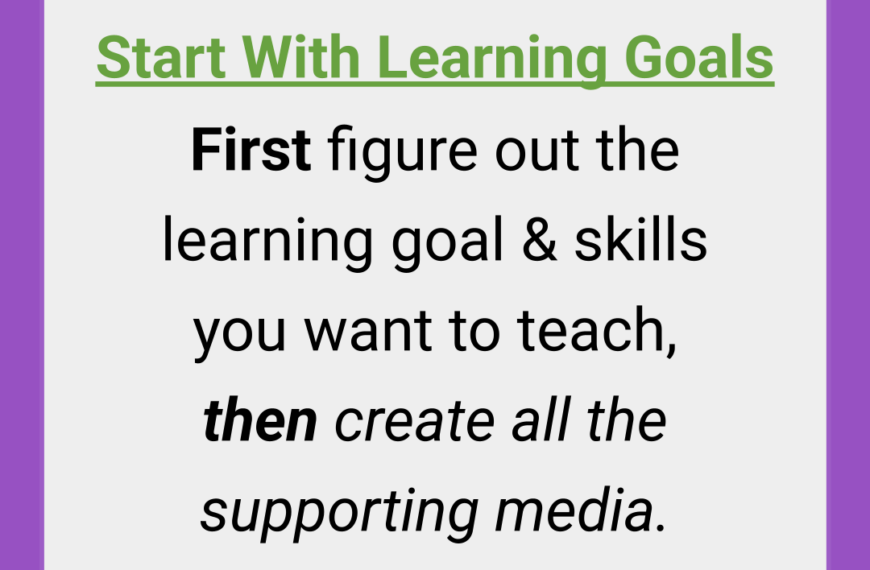 First set learning goals, then create all your training media